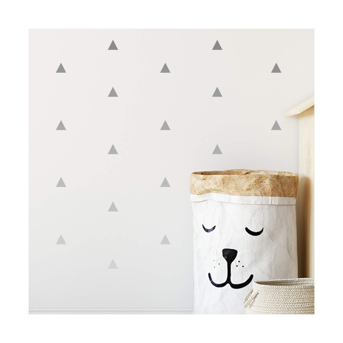 StickerDeen | Triangle Arizona Style Polygon Shape Decoration Removable Window, Furniture, Nursery Wall Art Vinyl Decal Stickers Gift | (Pack 80) (Silver)