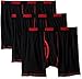 PUMA Men's 3 Pack 100% Cotton Boxer Brief, Black/Red, Medium
