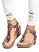Pxmoda Women's Boho Braided Wedge Sandals Casual T-Strap Wedge Heel Sandal Shoes (US 8, Brown)