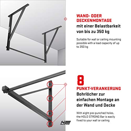 HOLD-STRONG-Fitness-Klimmzugstange-fuer-Cross-Training-mit-Studiozulassung-nach-EN-957-perfekt-geeignet-fuer-Kipping-Pullups-und-Muscle-Ups-weiter-Wandabstand-Wand-oder-Deckenmontage-moeglich-Werde-Fi
