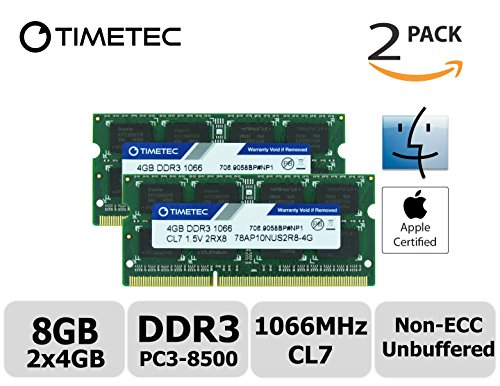 Timetec Hynix IC Apple 8GB Kit (2x4GB) DDR3 PC3-8500 1066MHz memory upgrade for iMac 21.5 inch/27 inch/20 inch/24 inch, MacBook Pro 13 inch/ 15 inch/ 17 inch, Mac mini 2009 2010 (8GB Kit (2x4GB))
