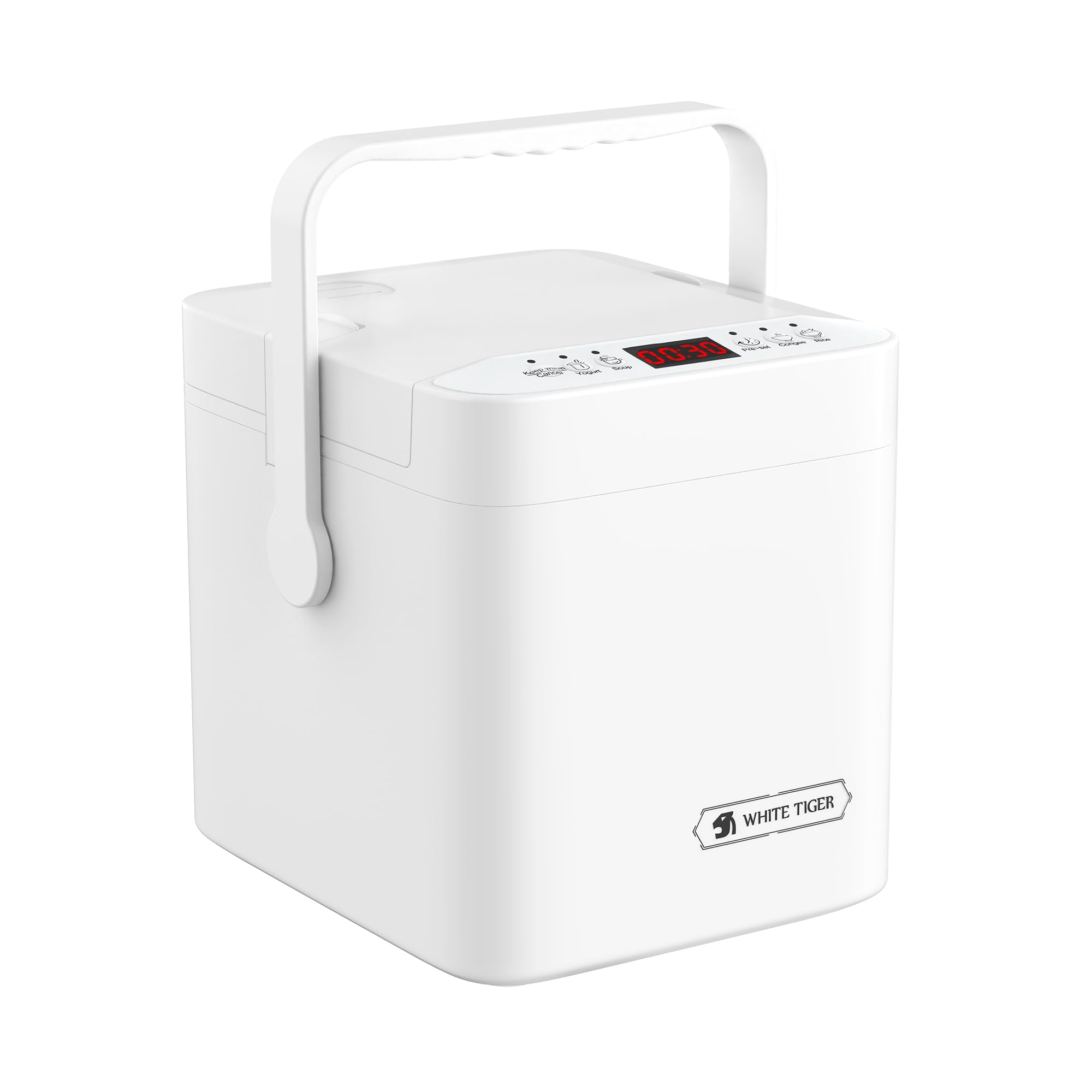 Photo 1 of WHITE TIGER 1.3L Mini Rice Cooker, 4 Cups Rice Cooker Uncooked, Smart Rice Cooker with 24-hour Timer Preset, Portable Travel Small Rice Cooker with Removable Non-stick Pot, Small Steamer Suitable For 1-3 People For Cooking Rice, Soup, Congee & Yogurt