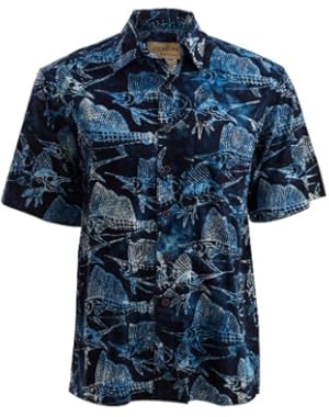 Sailfish Night Tropical Hawaiian Batik Shirt By Johari West