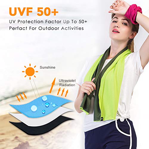 IDEATECH Instant Cooling Towels, 40"x12" Chilly Towels -UPF 50+ Cooling Ice Towels for Sports, Workout, Fitness, Gym, Yoga, Pilates, Travel, Camping (Orange+Pink)