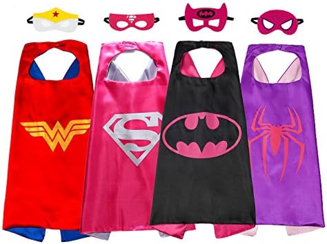 Superhero Dress Up Costumes For Girls - 4 Set - Superhero Party Supplies