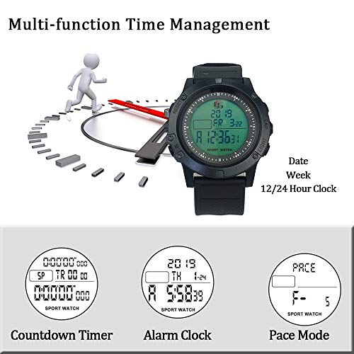 PULIVIA Digital Referee Watch Soccer Football Game Timer 100 Lap Split Memory Stopwatch 3 line Display Large Dial Waterproof Luminous Sports Watch with Alarm Clock Countdown Timer, Battery Included