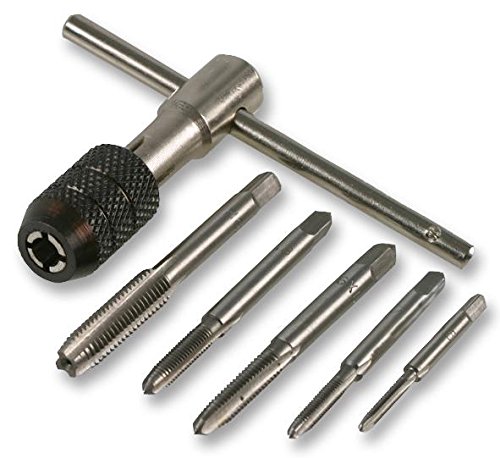Duratool 6-Piece Metric Tap and Wrench Set – M3, M4, M5, M6, M8 with T-Bar Wrench