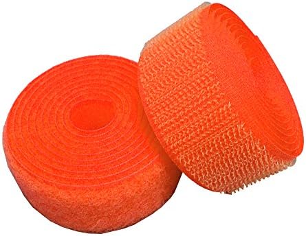 Lovetex 5/8" (16mm) Luminous Orange Sew on Hook and Loop Fastener Tape 5 pair yards