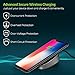 Wireless Charger 5W/7.5W/15W, OMARS Fast Charging Pad with Non-Slip Rubber, Adjustable Base for iPhone X/iPhone 8/iPhone 8 Plus, Samsung S8, LG V30/V30+ and other Qi-Enabled Devices