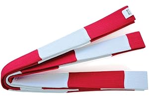 PLAYWELL Deluxe Martial Arts Instructors Grading Dan Block Belt - Red/White