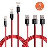 Ofspower 3Pack 3ft 6ft 10ft Braided USB Type C to A Fast Charging Cable for Galaxy Note 8 / S8 /S8 Plus, Macbook, LG G6 V20 G5,Google Pixel, Nintendo Switch,