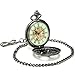 SEWOR Vintage Skeleton Flower Mens Pocket Watch Luminous Case Mechanical hand wind (Skeleton Black)