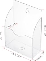 PATIKIL Acrylic Wall Mounted Remote Control Holder & Phone Stand, Clear view 2