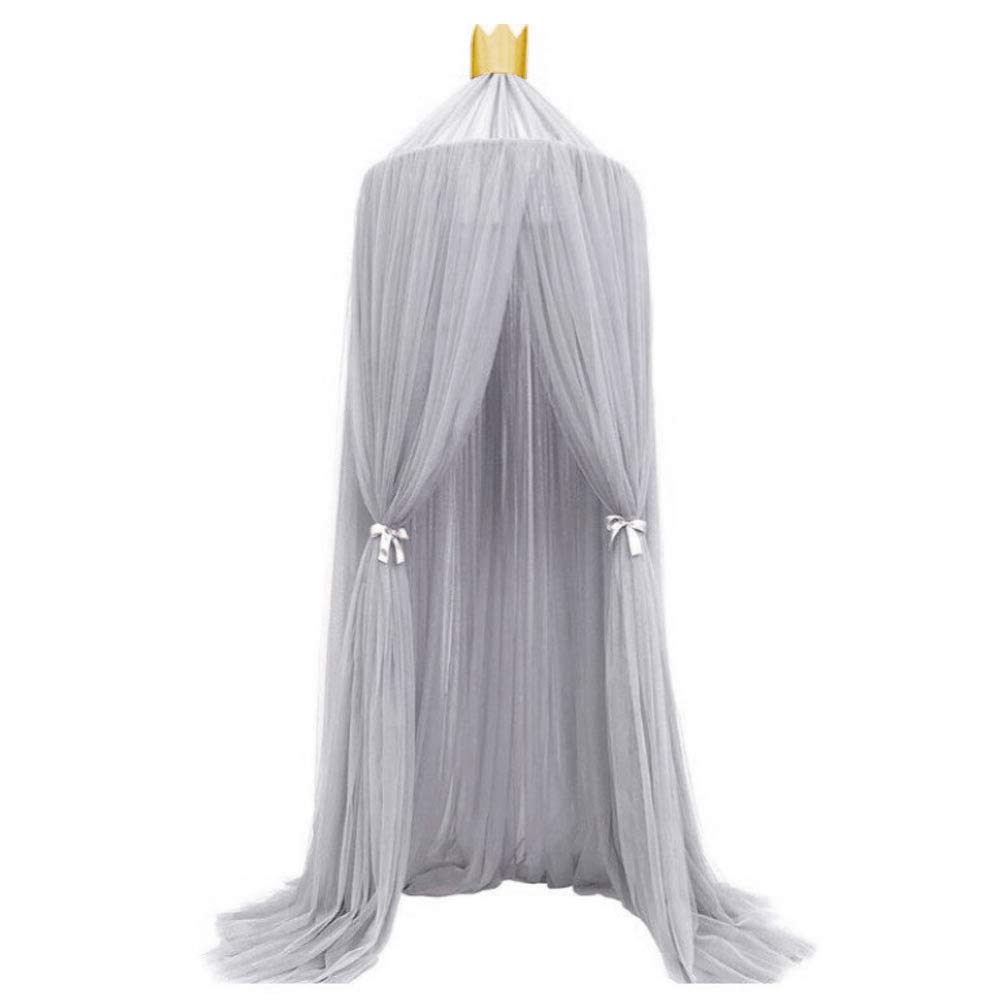TOPINCN Mosquito Net Elegant Colour Mesh for The Home Mosquito Net Children Bed With Canopy Mesh Child Baby Bedroom Home Decoration (Grey)
