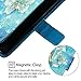 Voanice for Galaxy J3 2018 Case / J3 Achieve/Orbit/Express Prime 3 / Amp Prime 3/ Sol 3/ Star PU Leather Wallet with Card Slots Holder and Stand Flip Protective Cover &Stylus-Blue Butterfly