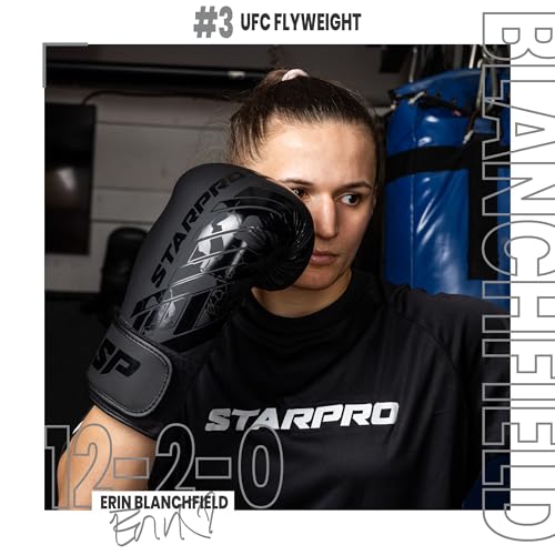 Starpro Boxing Gloves - 8oz 10oz 12oz 14oz 16oz - Vegan Leather Gloves for Training Sparring with Waterproof Lining - Breathable Mesh - Hand Protection
