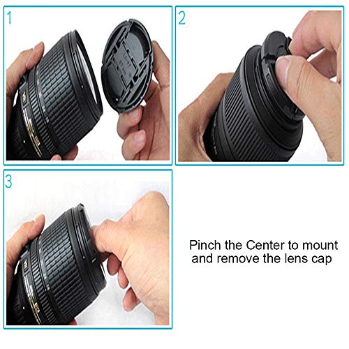 72mm Snap-on Lens Cap Cover with Strap for Sony E PZ 18-105mm F4 G OSS Lens for Sony Alpha a6500 a6400 a6300 a6000 a5100 a5000 Digital Camera,ULBTER Center Pinch Lens Cap & Lens Cover Keeper 2 Pack