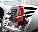 Crusar Car Two-In-One Design Cup Holder And Bottle And Cellphone Holding Togather Air Outlet Palced Car Van Vehicle Universal Usage Red