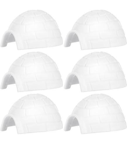 Toyvian 10pcs Mini Plastic Igloo Statues - Polar Habitat Decor, Cake Toppers, Kids Toy Figures
