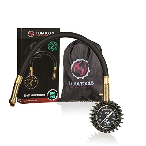 TILKA TOOLS Tire Pressure Gauge Choose Tire Gauge Pressure (0-60)(0-75)(0-100) PSI Gauge with Analog Dial Heavy Duty for Truck Motorcycle Car or Bike Tire Gauge as Garage Gifts for All Men and Women