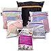 Bestonville Lingerie Bag Set - 5 Wash Bags - Heavy Duty Mesh Laundry Sacks for Big Clothes or Extra Large Garment Washing - 2 Zipper Colors for Easy Delicates, Shoes or Bra Sorting and Travel