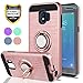 YmhxcY Galaxy J2 Core Case,J2 (2019) /J2 Shine/ J2 Dash/ J2 Pure with HD Screen Protector, 360 Degree Rotating Ring & Bracket Dual Layer Resistant Back Cover for Samsung J2 2019(5.0