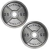 Titan Cast Iron Olympic Weight Plates | 25 LB Pair