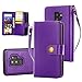 Galaxy S9 Plus Case, 10 Card Slot - ID Slot, Button Wallet Folio PU Leather Case Cover With Detachable Magnetic Hard Case For Samsung Galaxy S9 Plus (2018 Release) - Purple