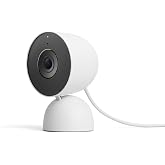 Google Nest Cam Indoor (Wired, 3rd Gen) - Security Camera - 2025 - Snow | 2K video, motion detection, color night vision, 2-way audio, works with Google Home and Gemini, intelligent alerts