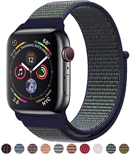 Tces Sport Wristbands Compatible with Apple Watch Band 38mm 42mm 40mm 44mm, Soft Lightweight Breathable Woven Nylon Sport Loop Replacement Strap Compatible with Apple Watch Series 4 3 2 1
