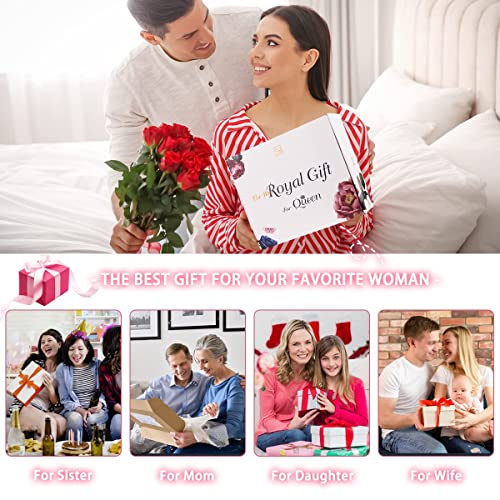 Birthday Gifts for Women, Gift Basket for Women, Handmade Organic Bath Bombs, Royal Birthday Gifts Box, 9 Luxurious Gifts Set with Cards , Surprise Gift Idea for Girl, Sister, Mom and Wife