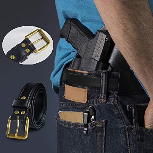 POYOLEE Concealed Carry Leather Gun Belt PE Core Gun Belt for CCW