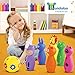 Bundaloo Kids Bowling Set Game 7-Piece Pin Bowling - Colorful Indented Ball and 6 Animal Pins - Soft Durable Indoor and Outdoor Toys for Toddlers and Children - Best Gifts for Girls and Boys