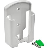 BOKWORE 1PCS Remote Control Bracket White Self-Adhesive Media Storage Box Wall Remote Control Holder with Mounting Screws for Air Conditioning Controller (White)