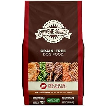 Supreme Source Premium Dry Dog Food Grain Free, USDA Organic Seaweed, Protein, Pork Peas & Wild Boar Recipe for All Life Stages. Made in The USA. (22lb)