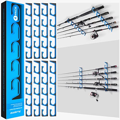 PLUSINNO H5 horizontale Angelrutenhalter für Garage, Wand- oder Deckenmontage, Luftfahrt-Aluminium-Angelrutenhalter, hält bis zu 20 Ruten oder Combos