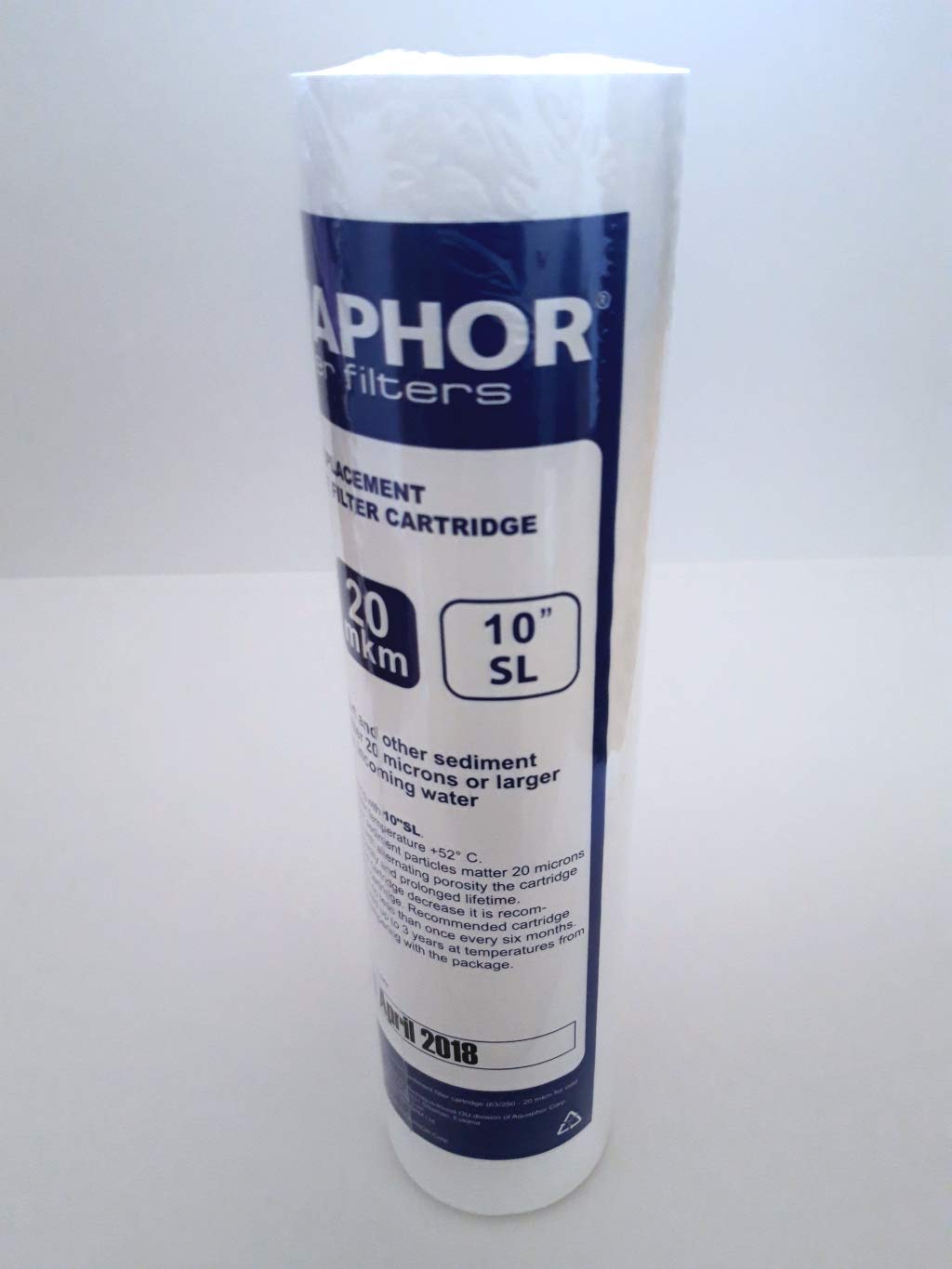 Aquaphor Filter 2.5 x 10'' SL 20 Micron for Water Purifier, RO Systems Osmosis Sink Undermount and Inline Filters Under Sink 10 Inch Kitchen