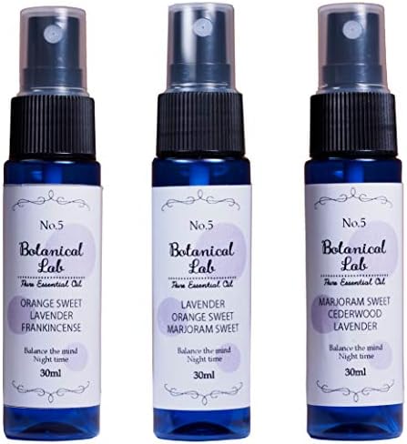 Botanical 大人気 Lab アロマ スプレー エアーフレッシュナー ナイトタイム 不眠 30ml 3 セット スイートマージョラム ３本 ラベンダー オレンジスイート