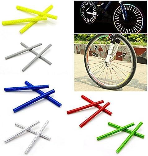 The SweatShop Bicycle Spoke Reflectors (Cycling Reflective Spoke Rod Bike Wheel Reflector Clip on Tube) - Pack 12 pcs