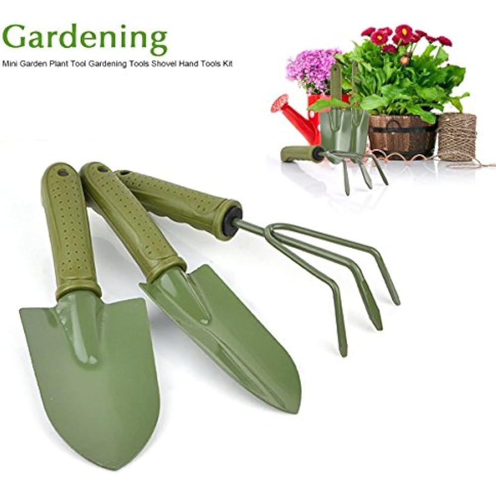 Freehawk Gardening Plant Pot 3 Pieces Tools Small Shovel / Rake Spade ...