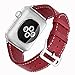 KADES Apple Watch Leather Band Single Tour Double Layer Genuine Cowhide Strap for iWatch Series 1 & 2 (42mm, Red)