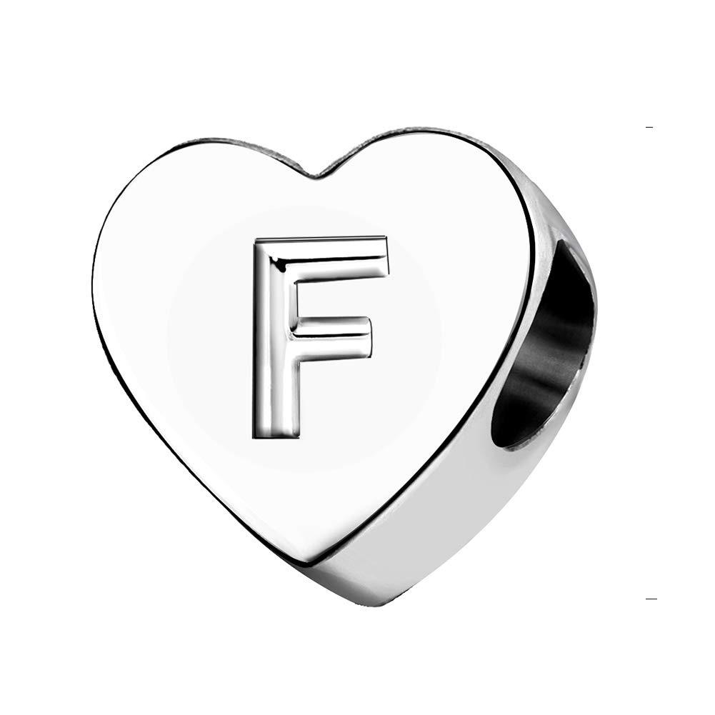 KunBead Jewelry Letter F Initial Charms for Women Love Clearance Granddaughter Birthday Bracelets and Heart Charms