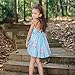 Flofallzique Summer Girls Floral Dress Tea Party Ruffle Sleeves Birthday Toddler Sundress (4,Blue)