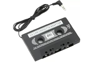 LIWEARE Car Audio Cassette Adapter, 3.5mm Auxillary Cable Cassette Receiver, Stereo Audio Tape Converter, Wireless Cassette Tape for Phone MP3 CD MD Player Jack AUX Plug Cable