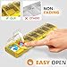 PILLSTEER Weekly Pill Organizer Vitamin Holder - Large Pill Container Box - Easy Open Medication Dispenser Case, Large Medicine 7 Day Box - Vitamin Organizer Large 7 Compartments (Yellow)