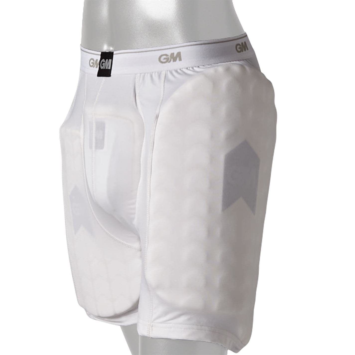 Gunn & Moore GM | Cricket Protective Shorts | 909 | Special Blend Stretch Cotton with Elastic Waist for Comfort Fit | Integral Pouch for Box Abdo Guard | White | Medium Boys for Waist 27-28"