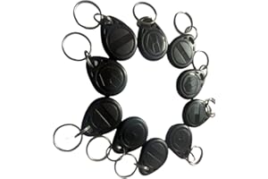 JYJRFID 125kHz T5577 RFID Key Fob Proximity ID Token Label Rewritable(10PCS) (Black)