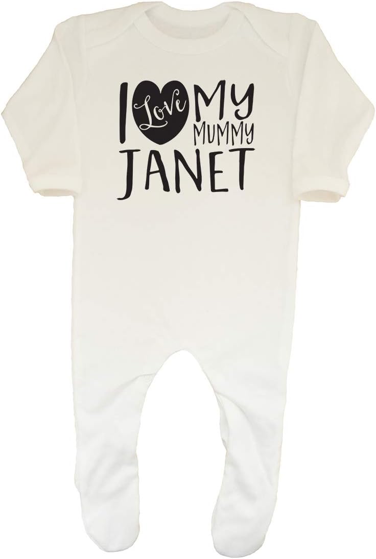 Shopagift Baby Personalised I Love My Mummy Sleepsuit Romper