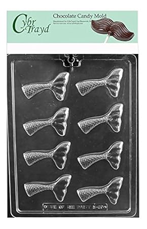 Cybrtrayd Mermaid Tail Chocolate Candy Mold in Sealed Poly Bag w/Copyrighted Molding Instructions