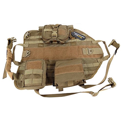 WOpet Tactical Dog Molle Vest Harness Training Dog Vest with Detachable